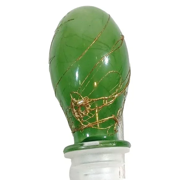 Antique French Glass Perfume Bottle Poss. Daum Nancy Jade Green 24k Gold Vintage - Picture 12 of 13